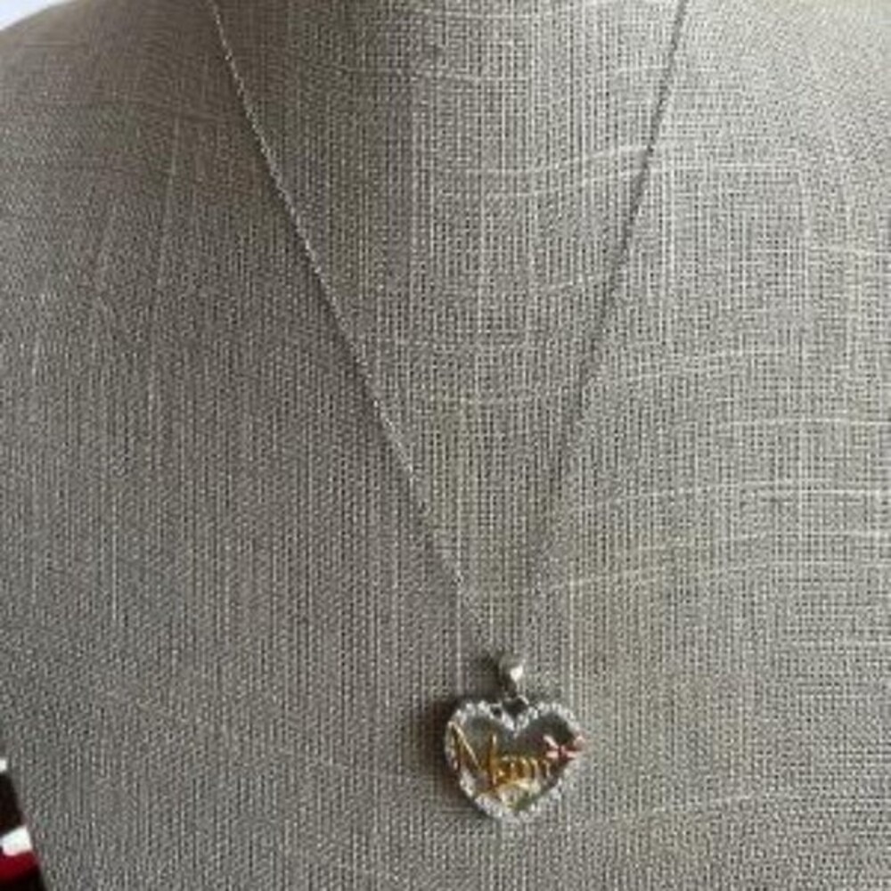 Vintage Hallmark CZ Mom Shaker Pendant and Necklace